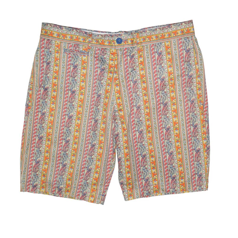 Grayers Men's Newport Club Paisley Cotton Striped Rare Shorts US Sz 34W